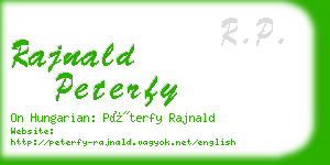 rajnald peterfy business card